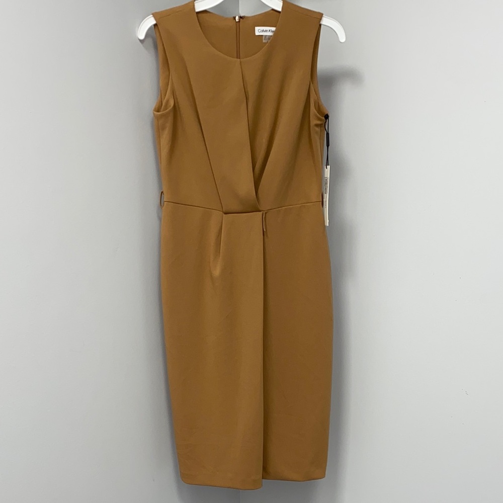 NWT Calvin Klein Tan Sleeveless sheath dress 4